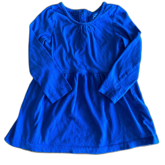 Primary Blue Long Sleeve Dress Girls' 3 - Picture 1 of 8